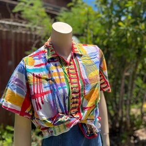 Jams World Multicolor Abstract Button-Up Shirt